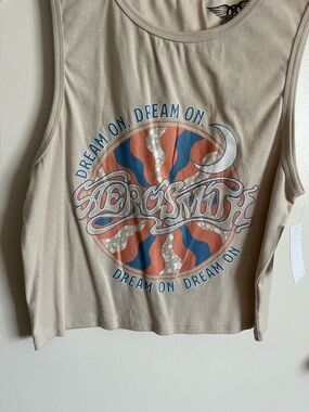 Aerosmith 'Dream On' Graphic Tank Top - Beige